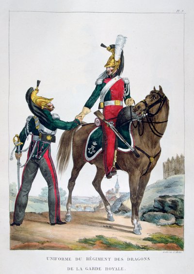 Uniform of a Regiment of Dragoons of the Royal Guard, France by Charles Etienne Pierre Motte