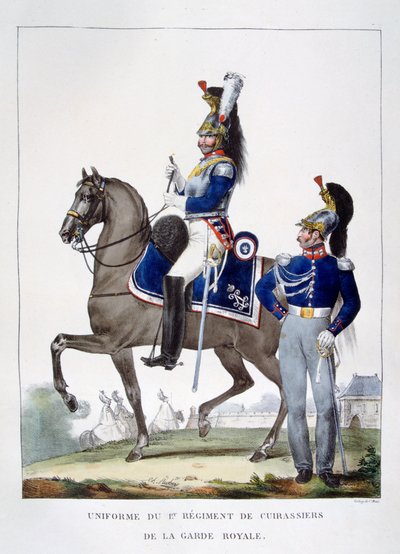 Uniform of the 1st Regiment of Chasseurs of the Royal Guard, France by Charles Etienne Pierre Motte