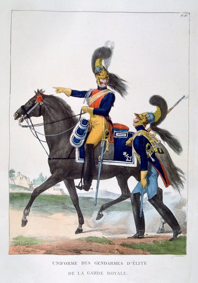 Uniform of the Elite Gendarmes of the Royal Guard, France by Charles Etienne Pierre Motte