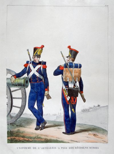 Uniforms of a Swiss artillery regiment by Charles Etienne Pierre Motte