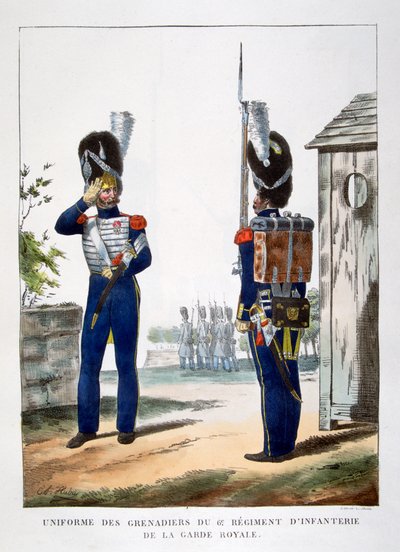 Uniforms of the Grenadiers of the French Royal Guard, 1823 by Charles Etienne Pierre Motte