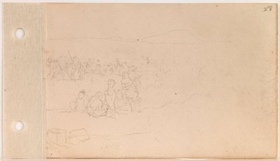 Pahtanka’s (Big Head’s Band) Gathering on Shore by Charles Ferdinand Wimar