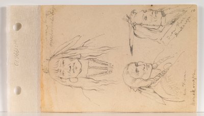 Portraits of Mato Chuthuhu (Bear’s Rib), Ha won je tah (One Horn/Lone Horn), and Heh Mah Zah (Iron Horn) by Charles Ferdinand Wimar