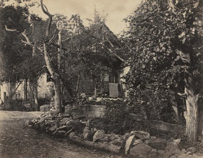 Rural Scene with Stone Building and Cross by Charles Fortunat Paul Casimir Perier