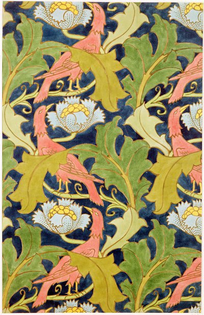 Design for printed linen, printed by G.O. and J.Baker by Charles Francis Annesley Voysey