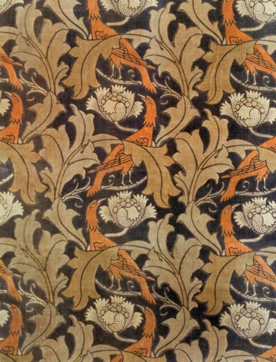 Flowers and Leaves with Birds, manufactured by G.P.& J.Baker for Liberty & Co., c.1893 by Charles Francis Annesley Voysey