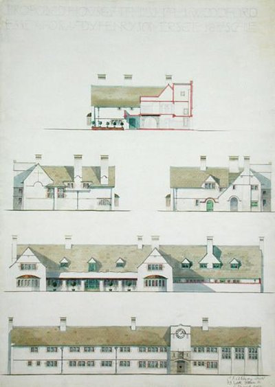 Proposed house at Higham Woodford, Essex for Lady Henry Somerset by Charles Francis Annesley Voysey