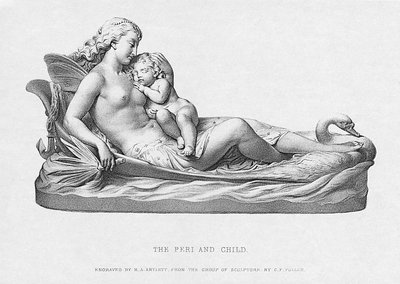 The Peri and Child, c.1871, engraved by R.A. Artlett by Charles Francis Fuller