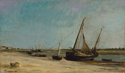 Boats on the Seacoast at Étaples by Charles Francois Daubigny