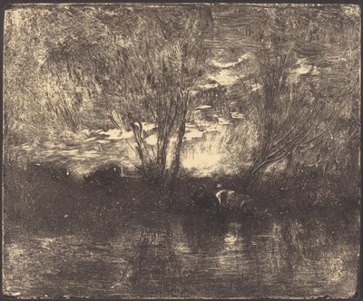 Cows at a Watering Place by Charles Francois Daubigny
