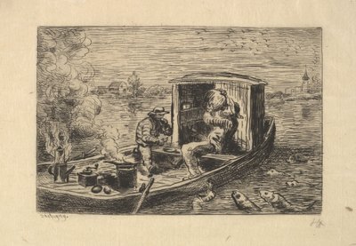 Gobbling a Meal, 1861 by Charles Francois Daubigny