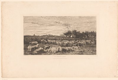Landscape with Flock of Sheep by Charles Francois Daubigny