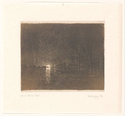 Night View of a Lake by Charles Francois Daubigny