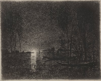 Nightpiece, Original Impression 1862, Printed in 1921 by Charles Francois Daubigny