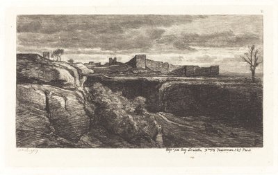 Ruins of the Chateau of Cremieux by Charles Francois Daubigny