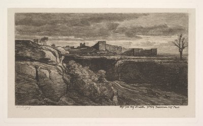 Ruins of the Chateau of Crémieux Isère by Charles Francois Daubigny
