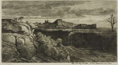 Ruins of the Château of Crémieux (Isère) by Charles Francois Daubigny