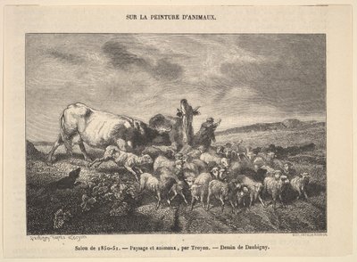 Landscape and Animals by Charles Francois Daubigny