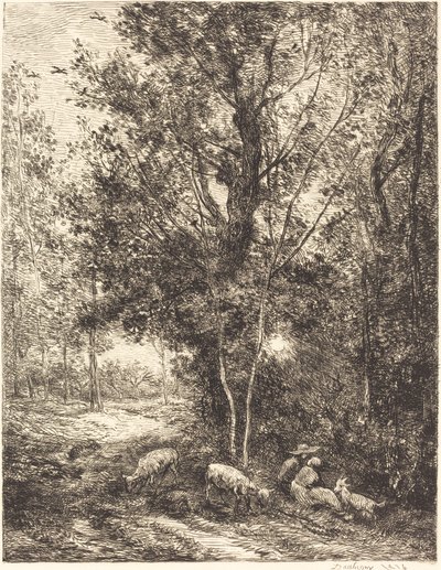 Shepherd and Shepherdess by Charles Francois Daubigny