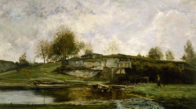 Sluice in the Optevoz Valley by Charles Francois Daubigny