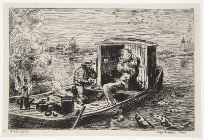 Swallowing a Meal by Charles Francois Daubigny