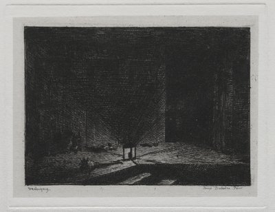 The Boat Trip: Interior of an Inn (The Corridor of an Inn) by Charles Francois Daubigny