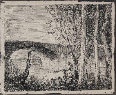 The Bridge, original impression 1862, printed in 1921 by Charles Francois Daubigny