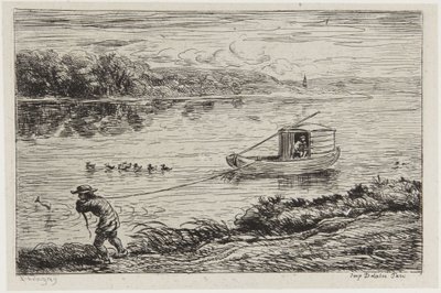 The Cabin Boy Tows the Line by Charles Francois Daubigny