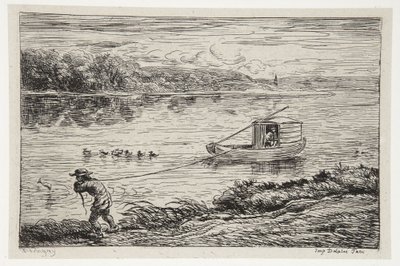 The Cabin Boy Tows the Line by Charles Francois Daubigny