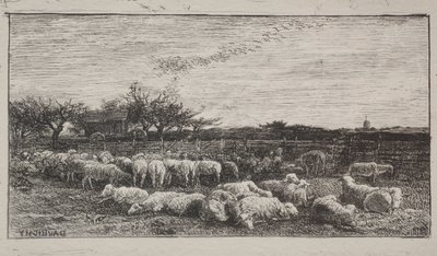 The Large Sheepfold by Charles Francois Daubigny