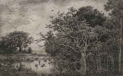 The Marsh with Storks by Charles Francois Daubigny