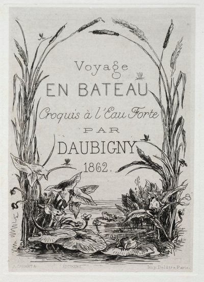 Title Frontispiece for the Album: The Boat Trip by Charles Francois Daubigny