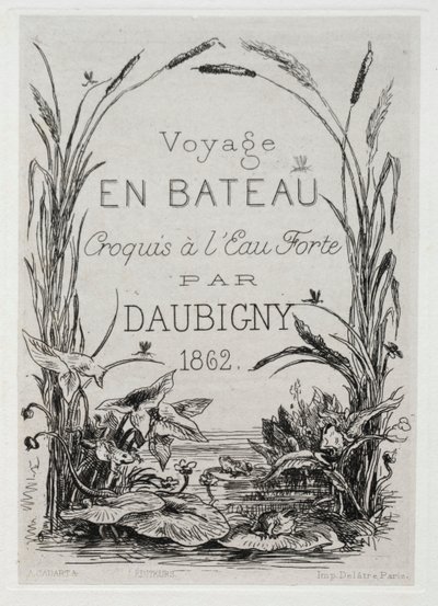 Title Frontispiece for the Album: The Boat Trip by Charles Francois Daubigny