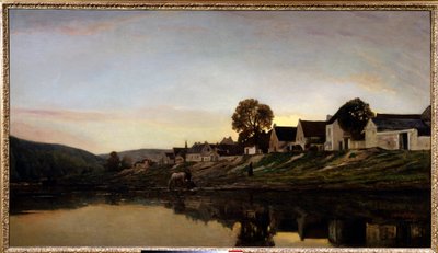 Village Near Bonnieres by Charles Francois Daubigny