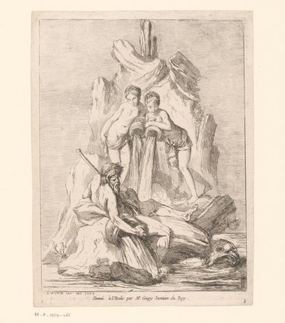 Fountain with Two Nymphs and a River God by Charles Francois Hutin