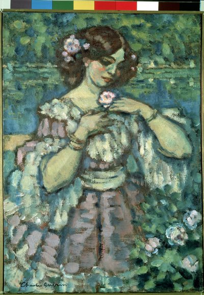 Girl with a Rose by Charles Francois Prosper Guerin