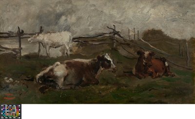 Cows in a Meadow by Charles Francois Daubigny