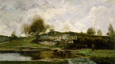 Sluice in the Optevoz Valley by Charles Francois Daubigny