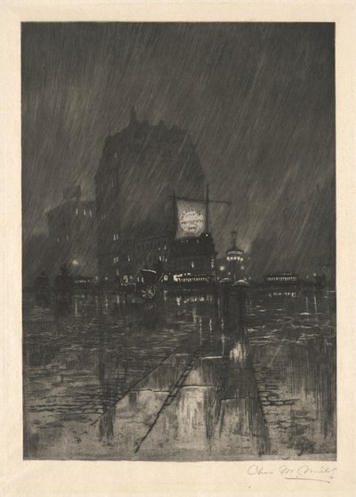 A Rainy Night, Madison Square, 1890 by Charles Frederick William Mielatz