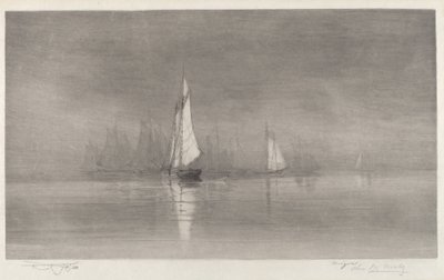 Untitled Harbor Scene with Sailboats, c. 1900 by Charles Frederick William Mielatz