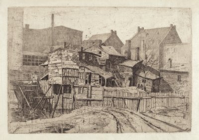 Untitled Wooden House in City by Charles Frederick William Mielatz
