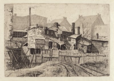 Untitled Wooden House in City by Charles Frederick William Mielatz