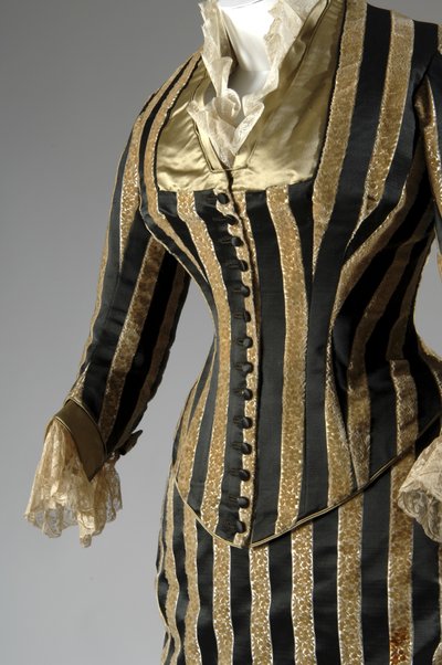 Evening dress, c.1884 (partial side oblique view) by Charles Frederick Worth