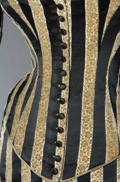Evening Dress (partial view of button closure) by Charles Frederick Worth