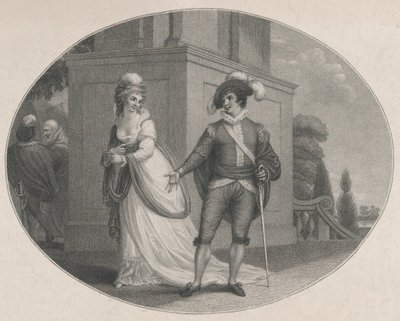Beatrice and Benedick, Shakespeare, Much Ado About Nothing, Act 4, Scene 1 by Charles Gauthier Playter