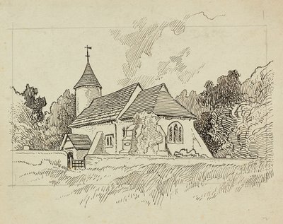 Exterior view of an unidentified church by Charles George Harper