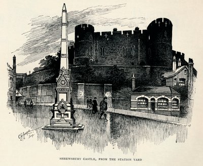 Shrewsbury Castle, from the Station Yard, c. 1893, 1894 by Charles George Harper