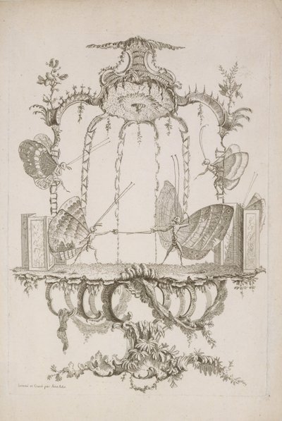 The Duel, from Essai de Papilloneries Humaines by Saint Aubin, ca. 1756-60 by Charles Germain de Saint Aubin