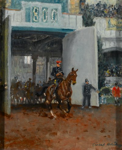 The start of the Royal Tournament at Olympia by Charles Gilbert Holiday
