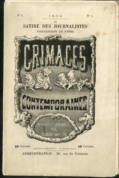 Illustration for the Cover of Contemporary Grimaces by Charles Gilbert Martin